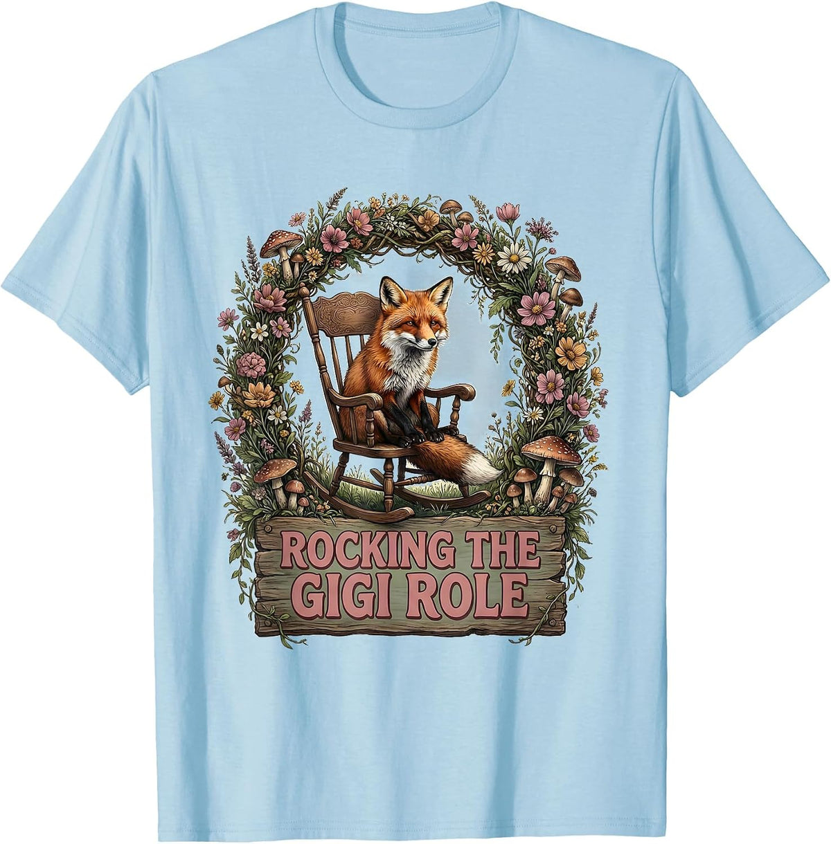 Rocking the Gigi Role Grandma Design T-Shirt - Baby Blue