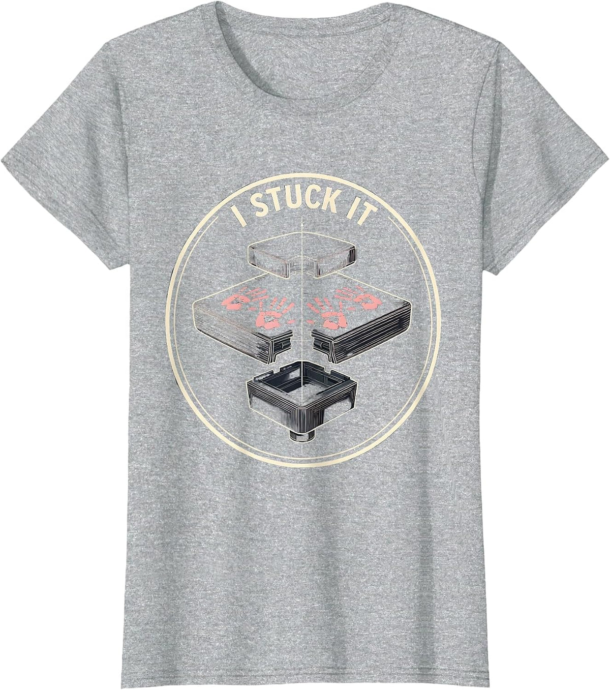 Women's I Stuck It Funny Gymnastics Girls Kids Gift T-Shirt - Heather Grey