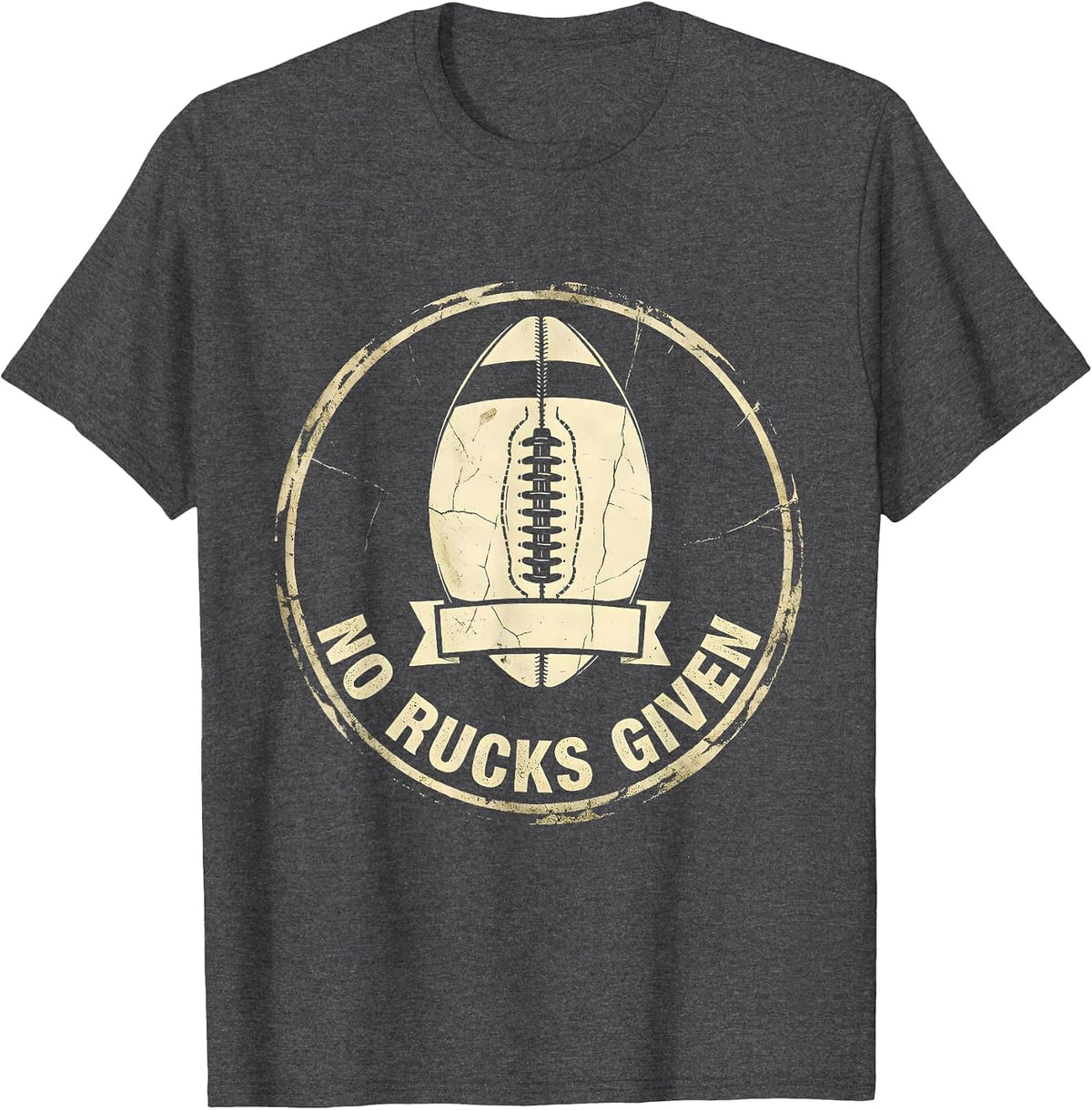 No Rucks Given Funny Rugby Design T-Shirt - Dark Heather Grey