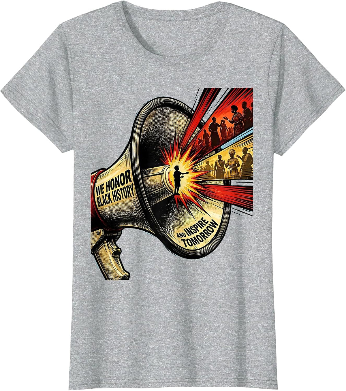 Women's We Honor Black History And Inspire Tomorrow Commemorative T-Shirt - Heather Grey