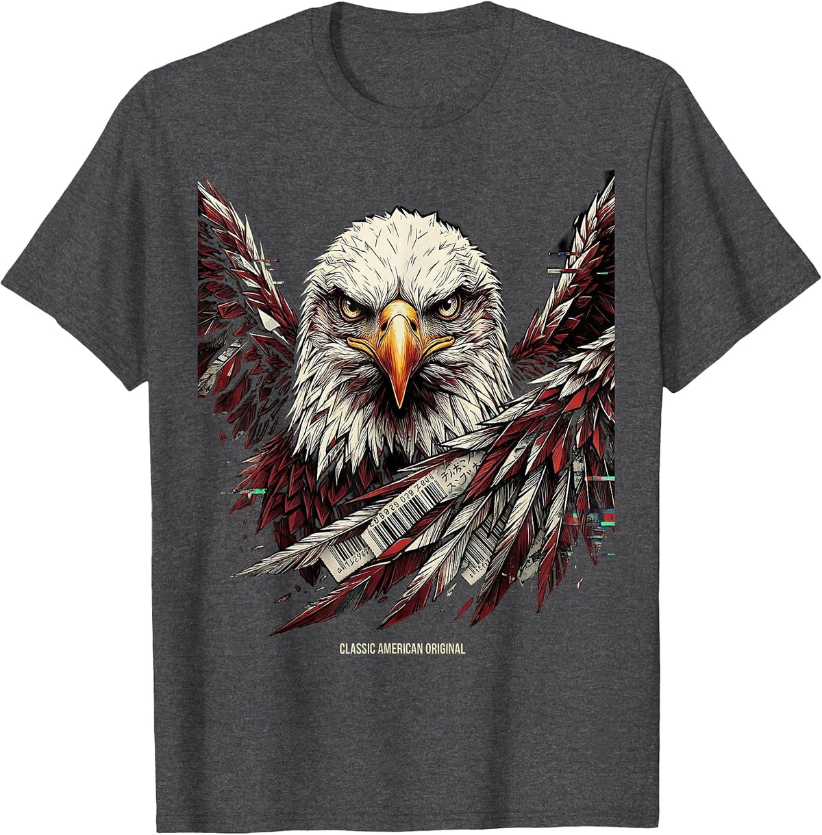Classic American Original Patriotic Design T-Shirt - Dark Heather Grey