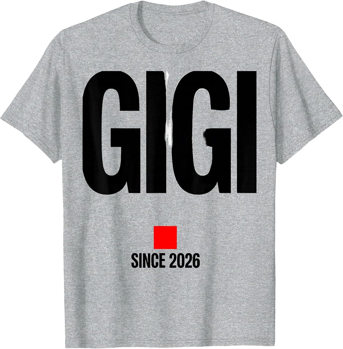 Men's Gigi Since 2026 Geometric Sentimental Family Announcement T-Shirt - Heather Grey