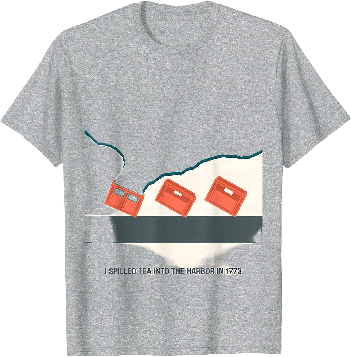 Men's I Spilled Tea Into The Harbor In 1773 Funny History Teacher T-Shirt - Heather Grey