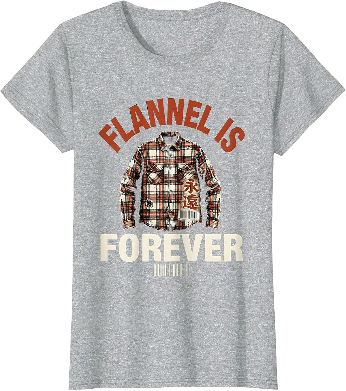 Flannel Is Forever Gen X Grunge Era Design T-Shirt - Heather Grey