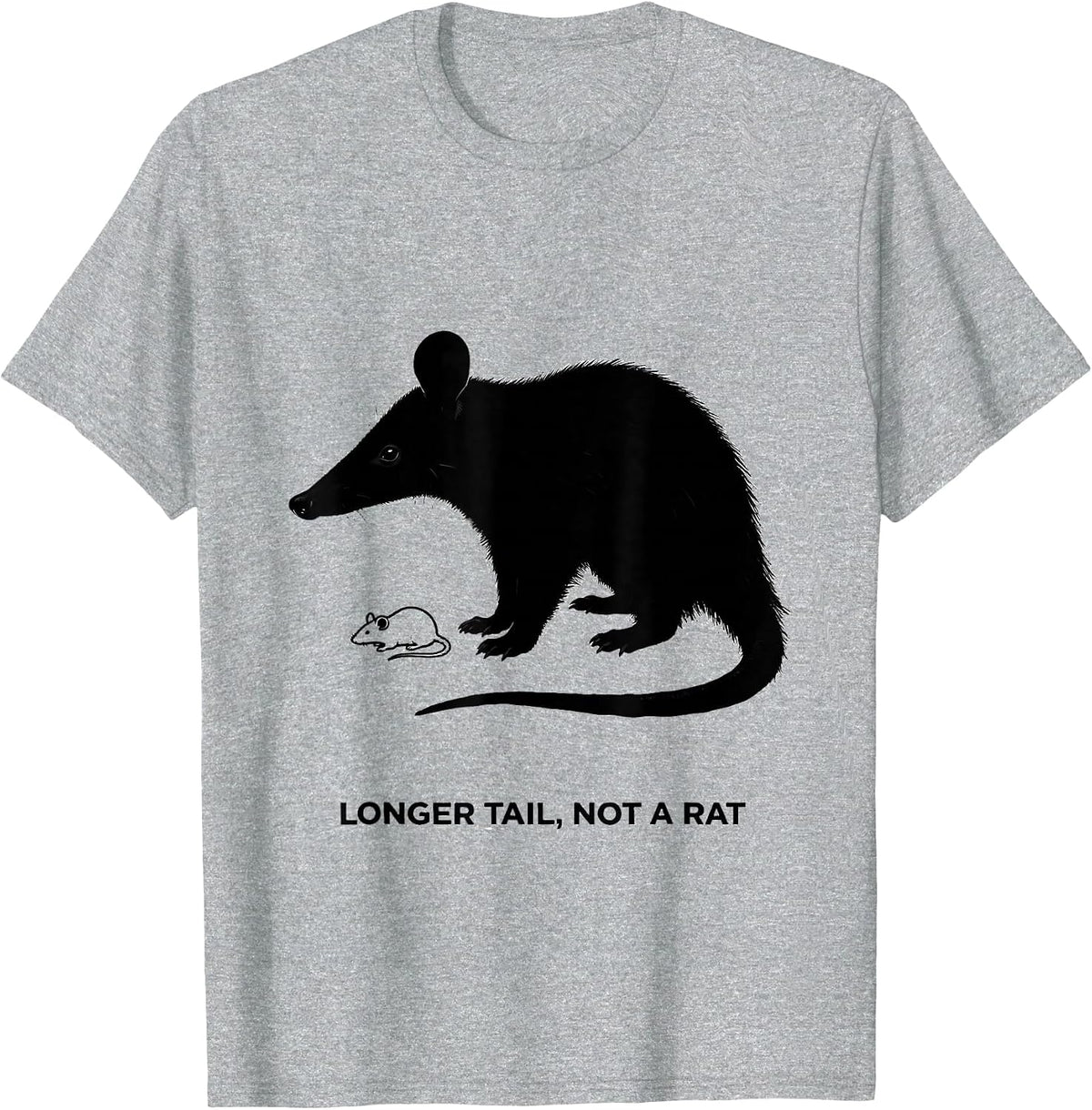 Men's Longer Tail, Not A Rat Funny Opossum Animal Meme Humor T-Shirt - Heather Grey