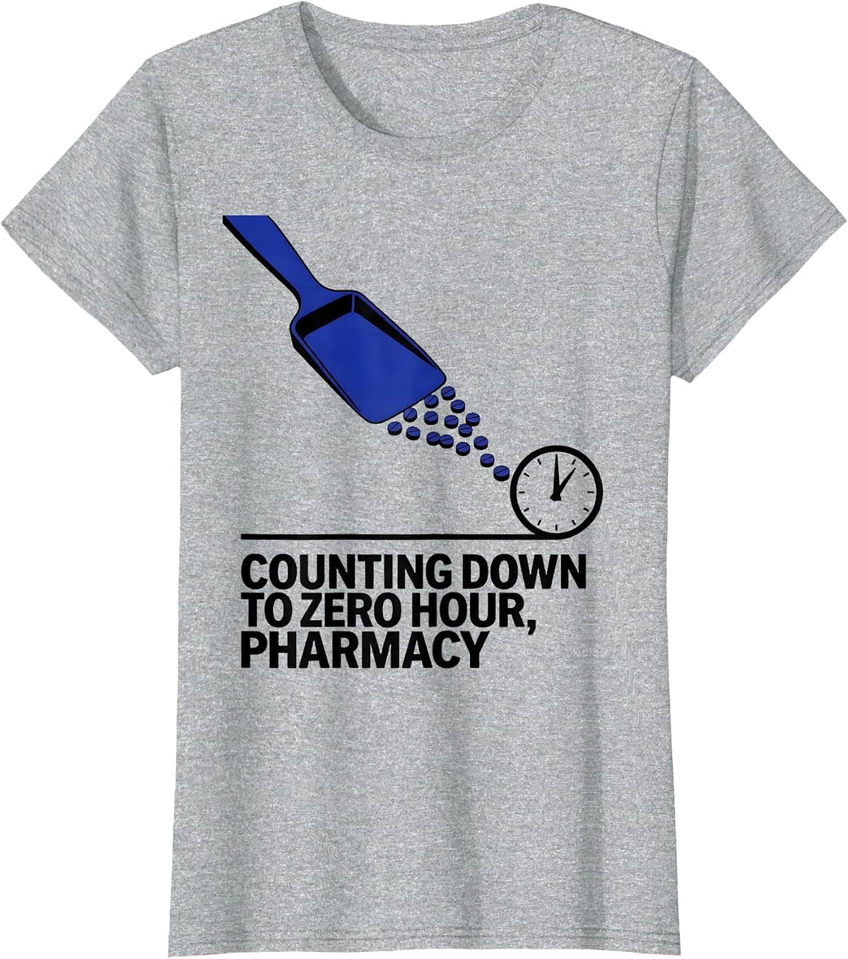 Women's Counting Down To Zero Hour Pharmacy Nurse New Year Shift T-Shirt - Heather Grey