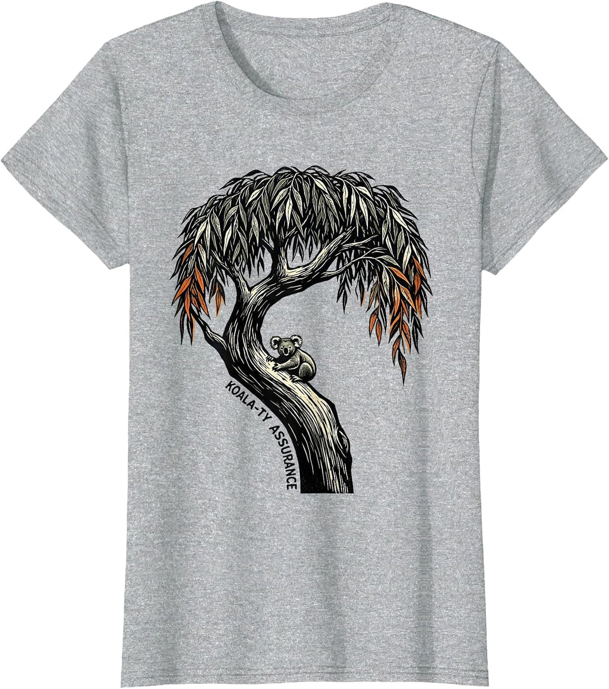 Women's Koala-ty Assurance Cute Koala Pun Animal Lover Humor T-Shirt - Heather Grey