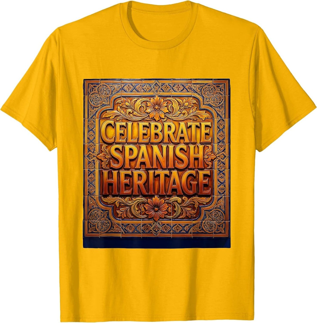 Men's Celebrate Spanish Heritage Month Graphic Design T-Shirt - Golden Yellow