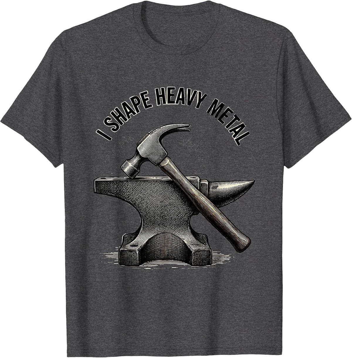 Men's I Shape Heavy Metal Funny Blacksmith Forge Gift Metalworking T-Shirt - Dark Heather Grey