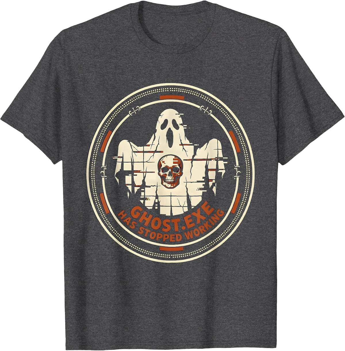Men's Ghost.exe Has Stopped Working Halloween Meme T-Shirt - Dark Heather Grey