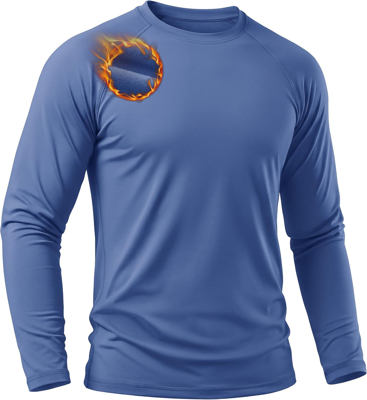 TACVASEN Men's Thermal Shirts Long Sleeve Warm Fleece Lined Base Layer - 04 Blue Gray