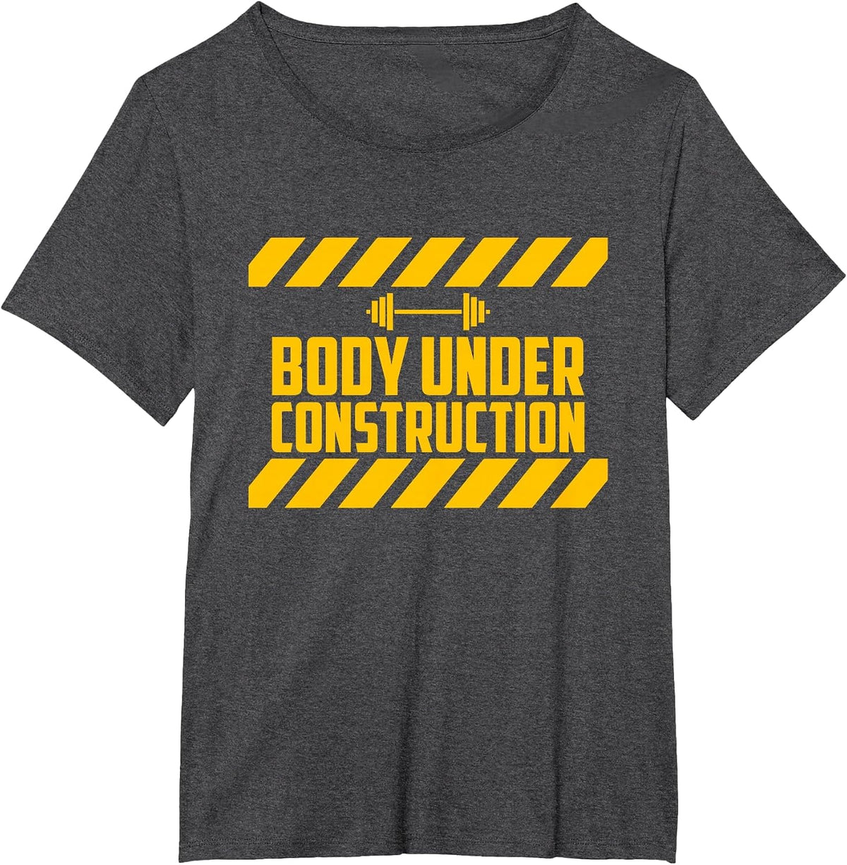 Body Under Construction, Funny Workout, Gym, Bodybuilding T-Shirt - Dark Heather Grey