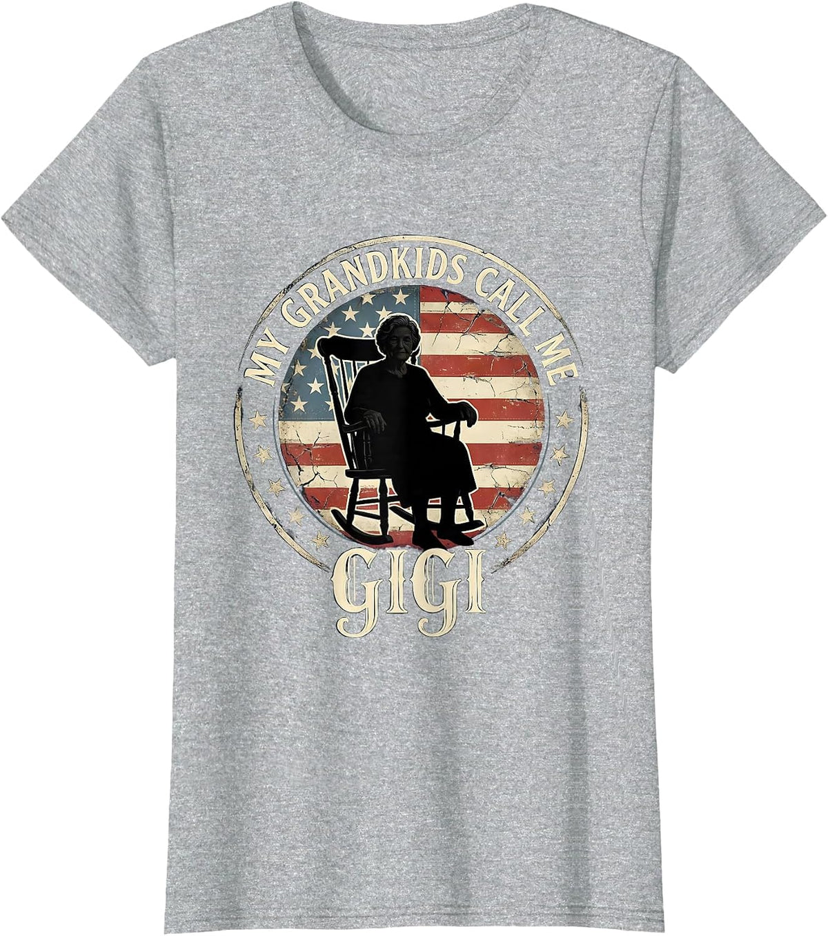 Women's My Grandkids Call Me Gigi Grandmother Design T-Shirt - Heather Grey