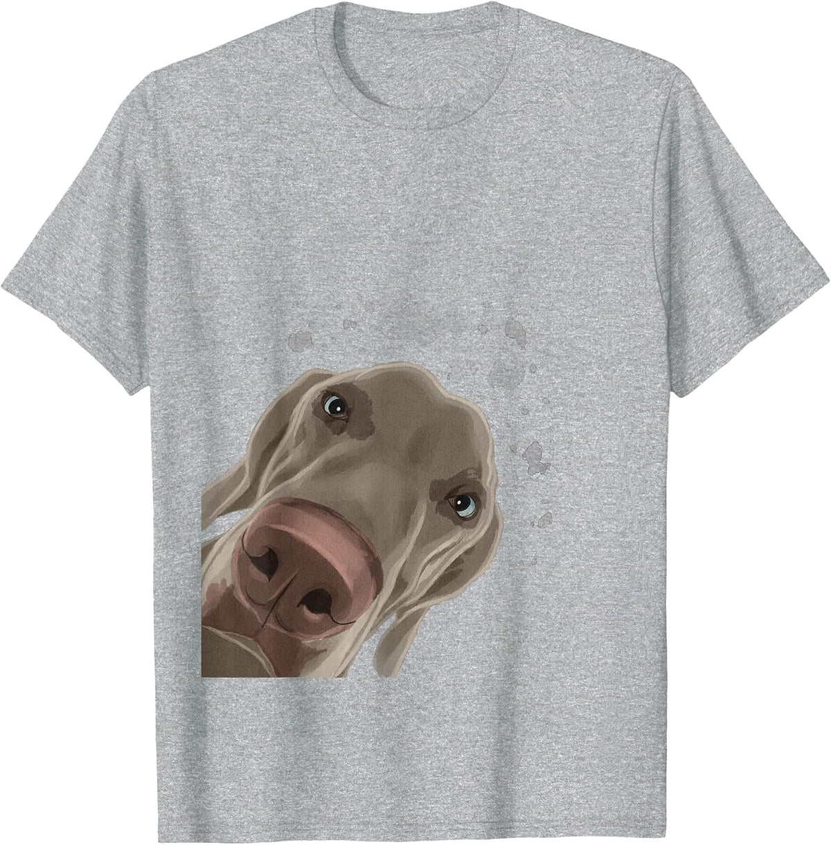 Funny Curious Dog Weimaraner T-Shirt - Heather Grey