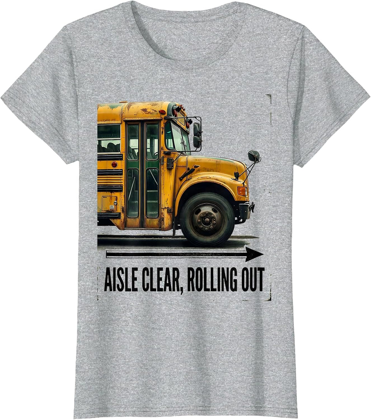 Women's Aisle Clear Rolling Out Vintage School Bus Driver Costume T-Shirt - Heather Grey