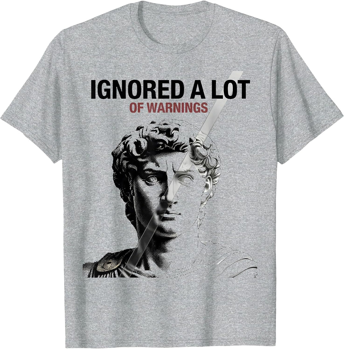 Men's Ignored A Lot Of Warnings Funny History Teacher Deadpan T-Shirt - Heather Grey