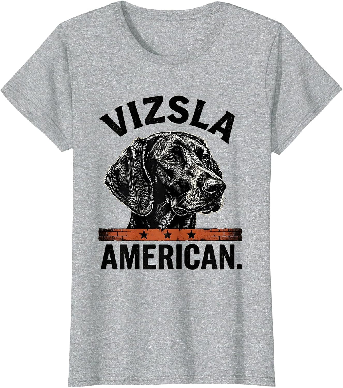 Vizsla American Patriotic Dog Breed Dad Pride Vintage T-Shirt - Heather Grey