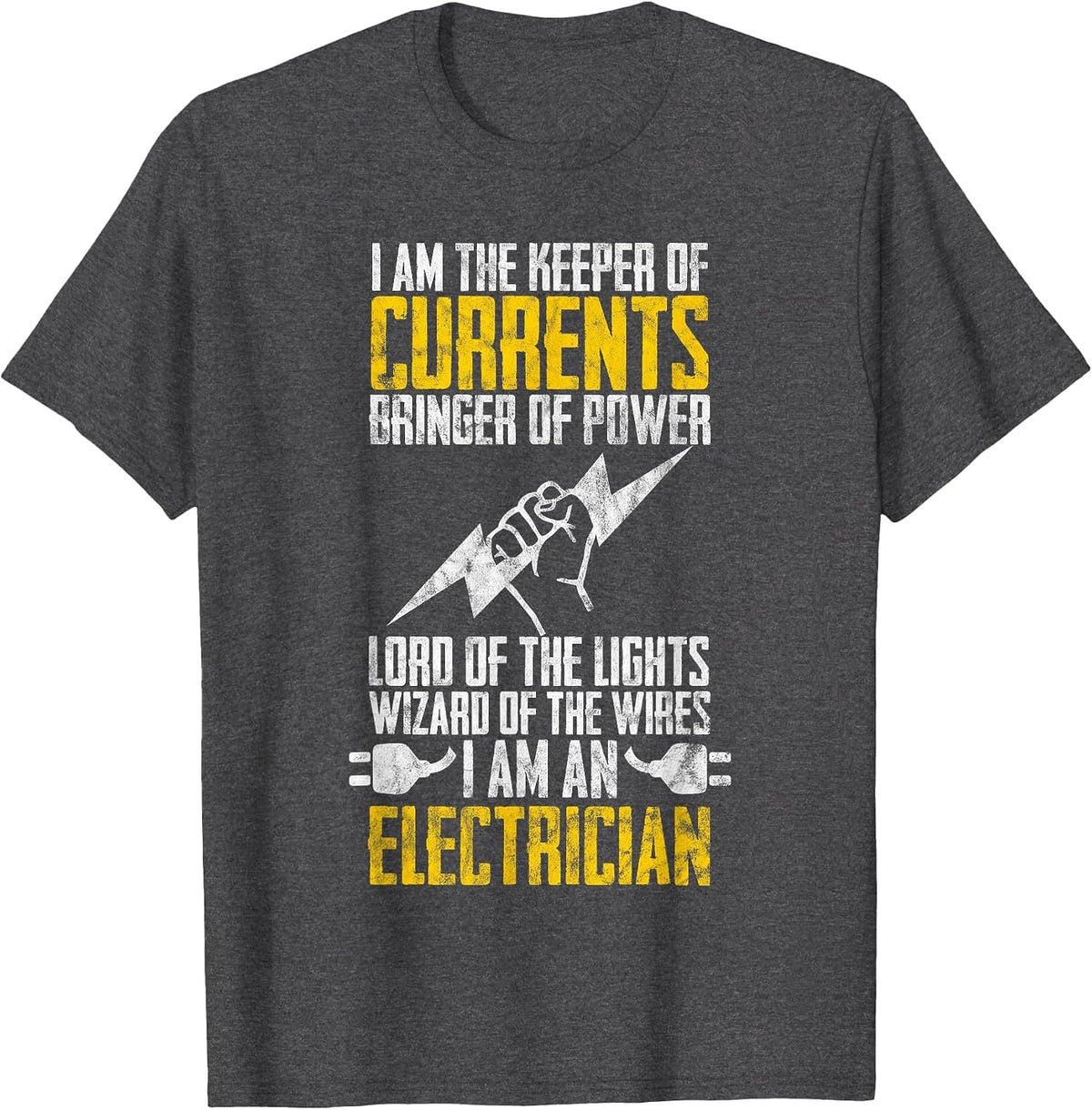 I Am A Keeper of Currents Electrician Electrical T-Shirt - Dark Heather Grey