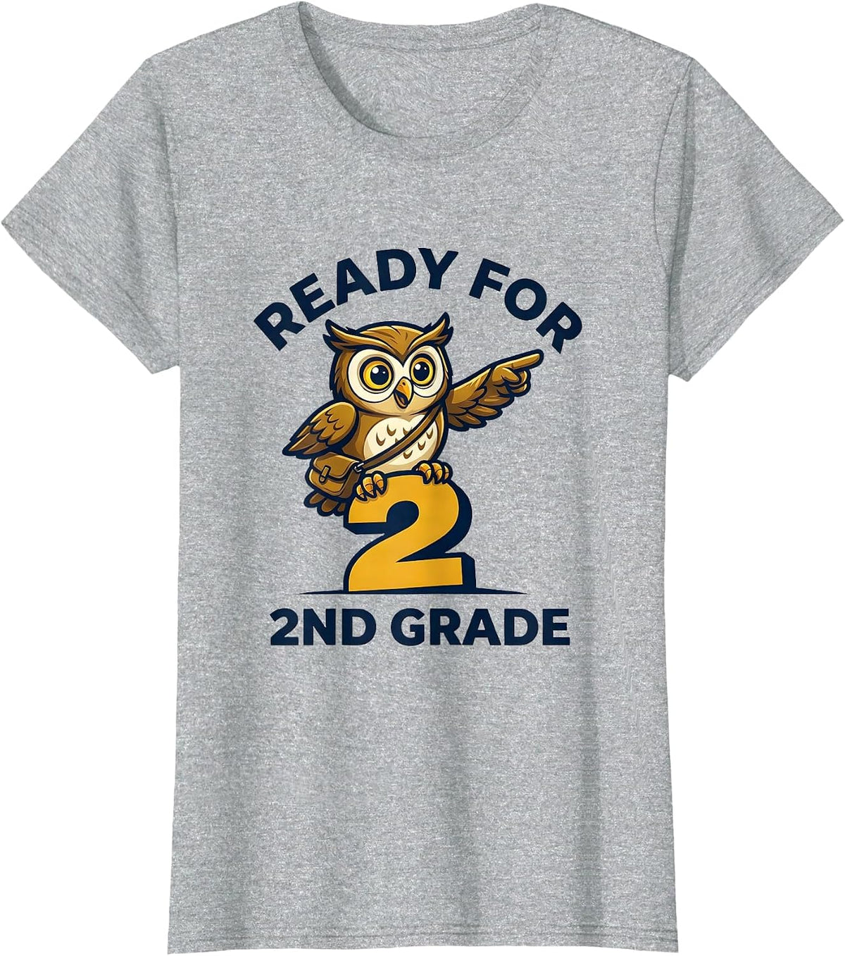 Ready For 2nd Grade Funny Kids Back To School First Day T-Shirt - Heather Grey