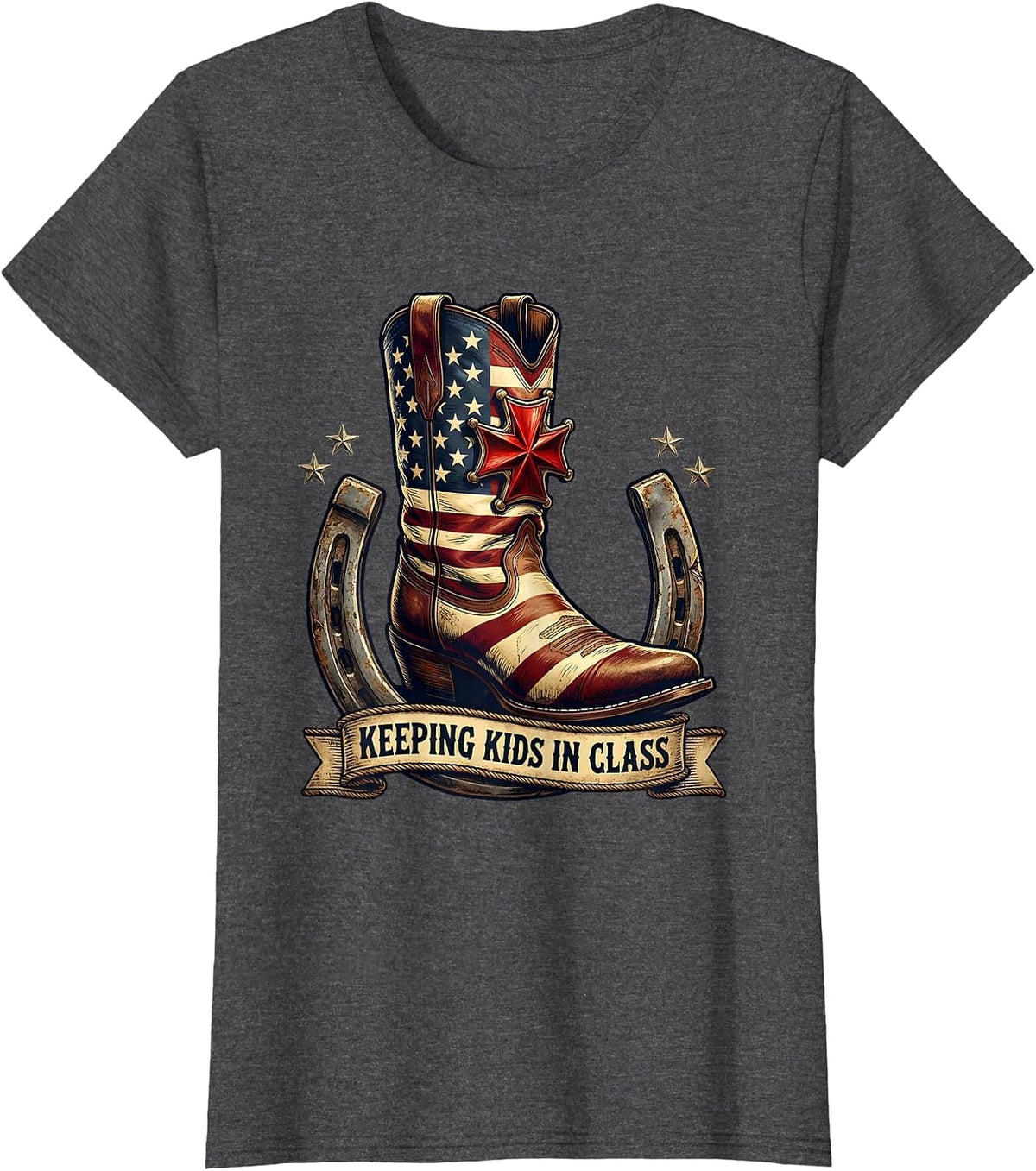 Women's Keeping Kids In Class School Nurse Design T-Shirt - Dark Heather Grey