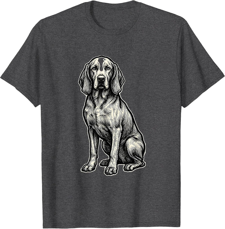 Men's Ghost Vizsla Dog Line Art Funny Halloween Dog Lover T-Shirt - Dark Heather Grey