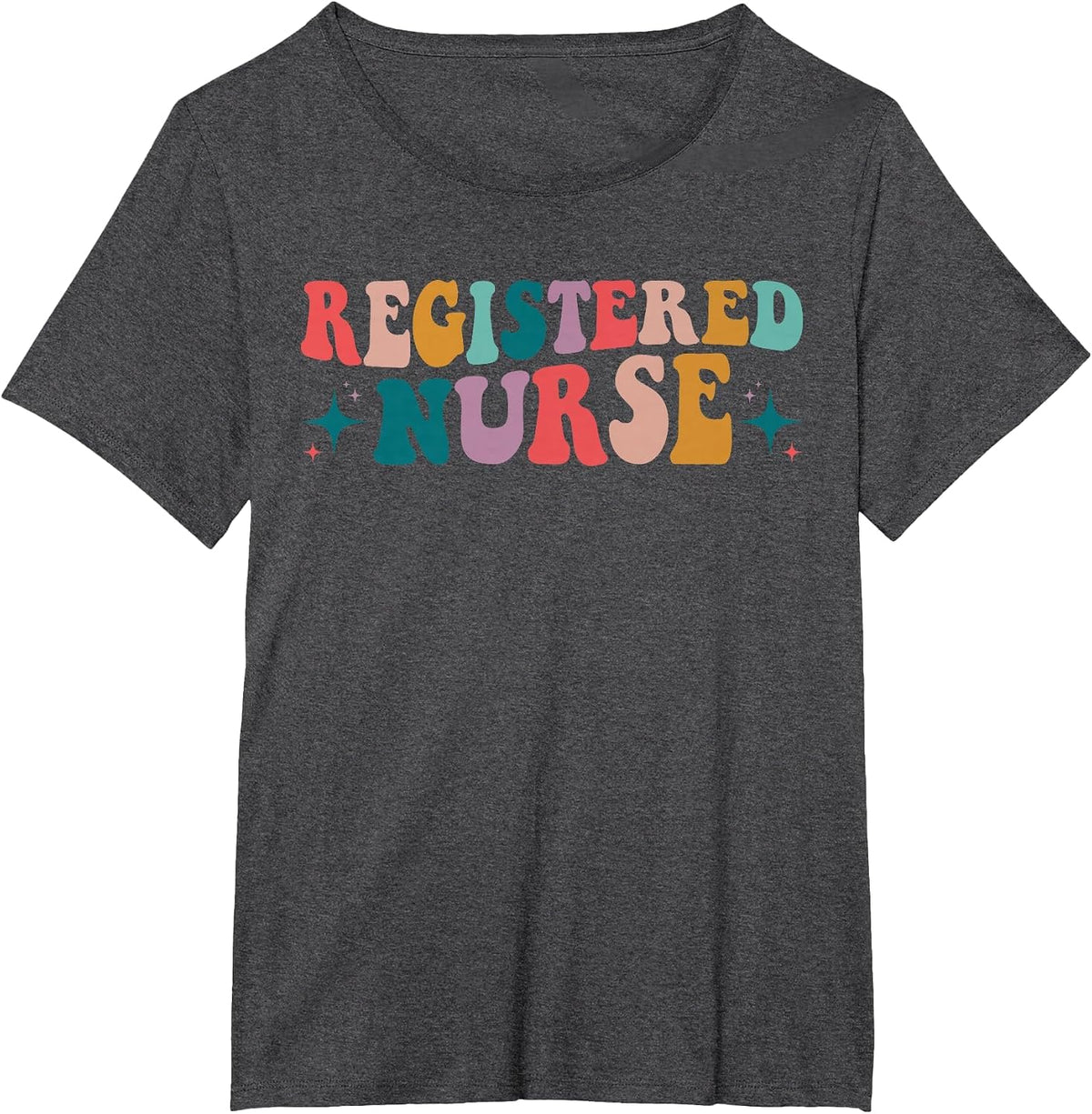 RN Nurse Retro Groovy Registered Nurse Nursing School Women T-Shirt - Dark Heather Grey