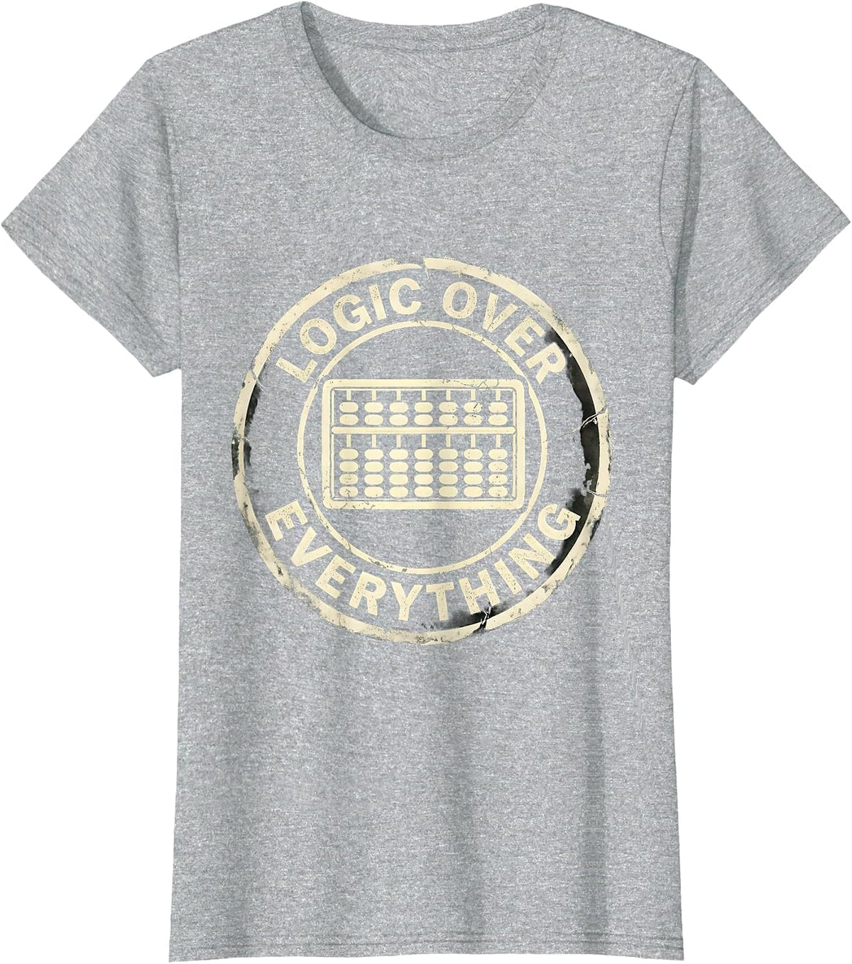 Logic Over Everything Math Lover Design T-Shirt - Heather Grey
