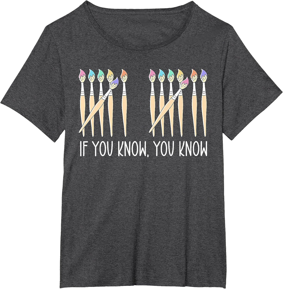 If You Know You Know Art Teachers Students 67 Six Seven Meme T-Shirt - Dark Heather Grey