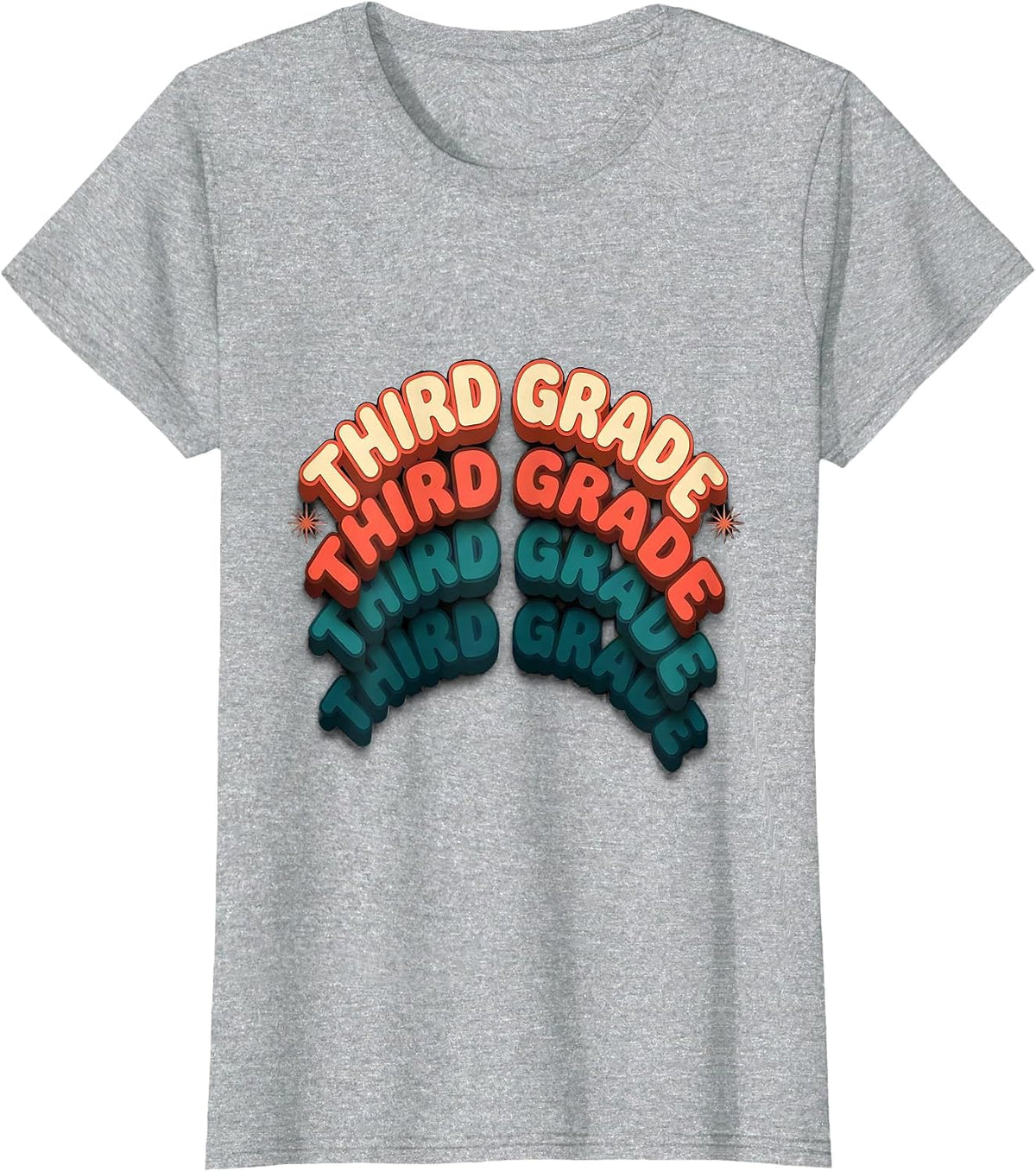 Third Grade Playful Back To School Teacher Student First Day T-Shirt - Heather Grey