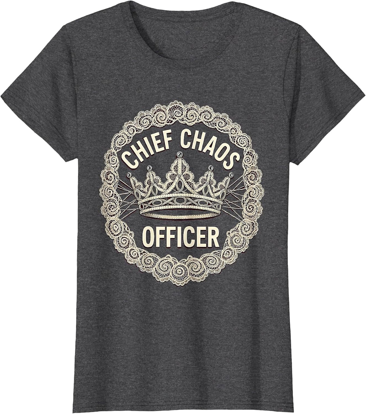 Women's Chief Chaos Officer Chaos Coordinator Design T-Shirt - Dark Heather Grey