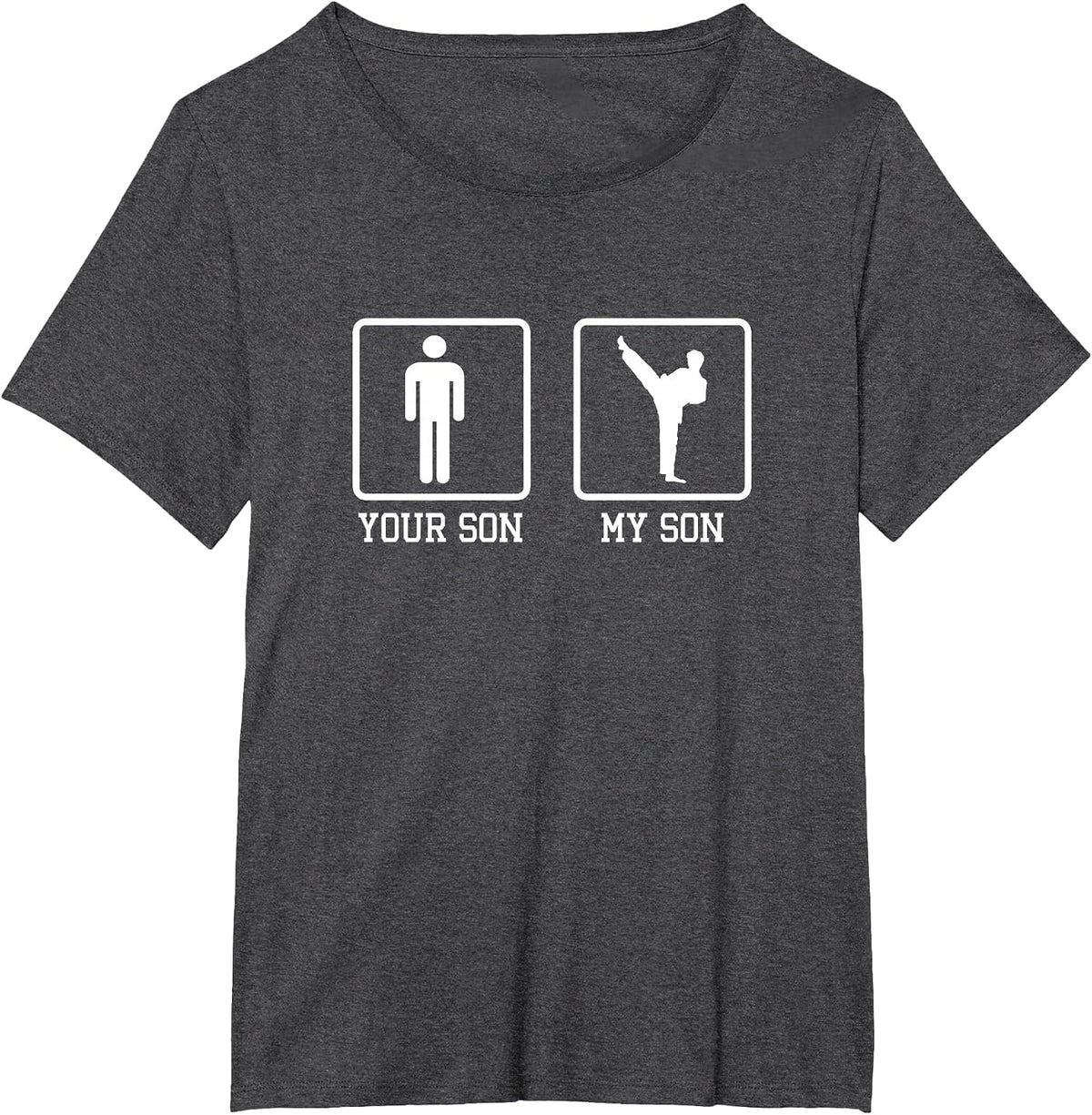 Your Son My Son Karate Fighter Martial Artist Black Belt T-Shirt - Dark Heather Grey