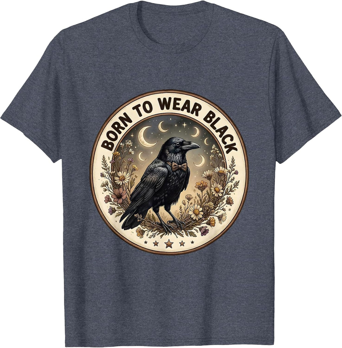 Born to Wear Black Tuxedo Graphic Design T-Shirt - Heather Blue