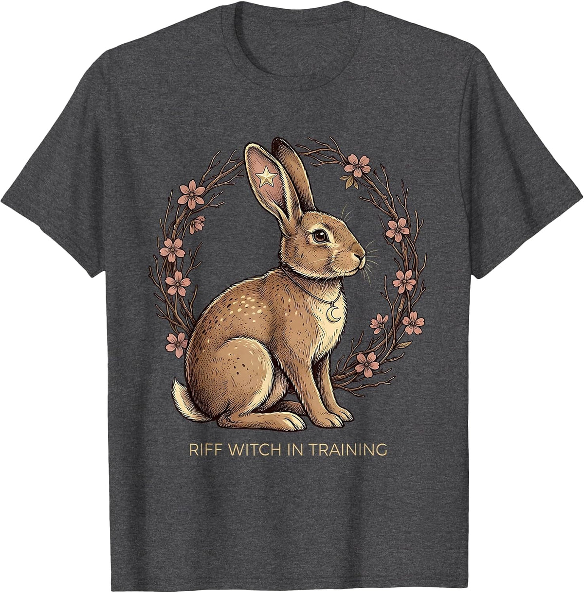 Men's Riff Witch In Training Metal Music Design T-Shirt - Dark Heather Grey