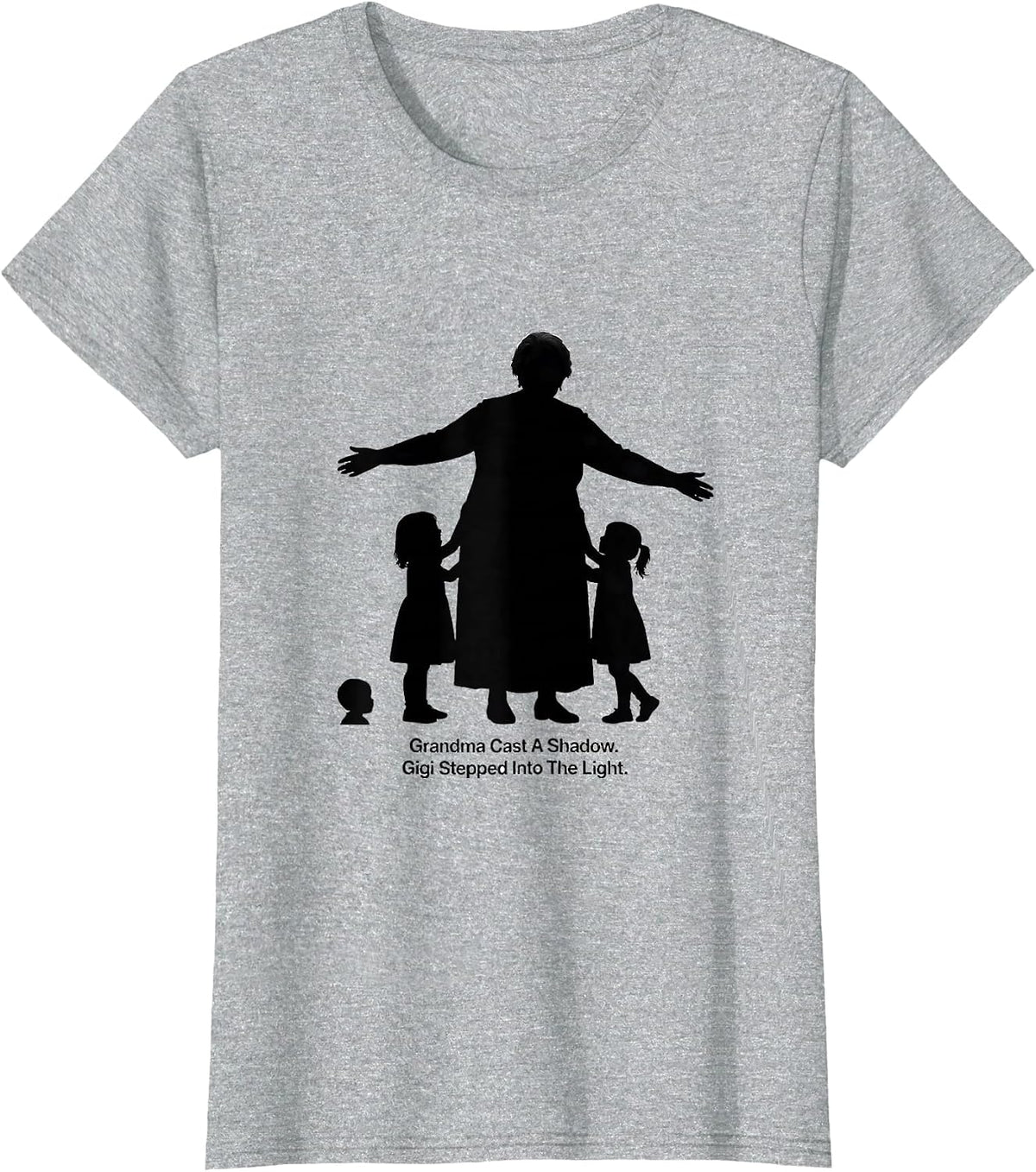 Women's Grandma Cast A Shadow Gigi Stepped Into The Light Family T-Shirt - Heather Grey