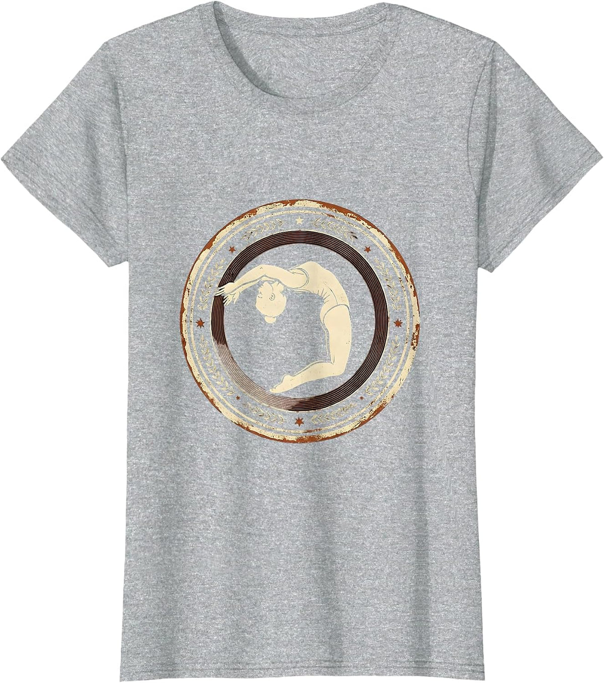 Gymnast Backflip Silhouette Graphic T-Shirt - Heather Grey