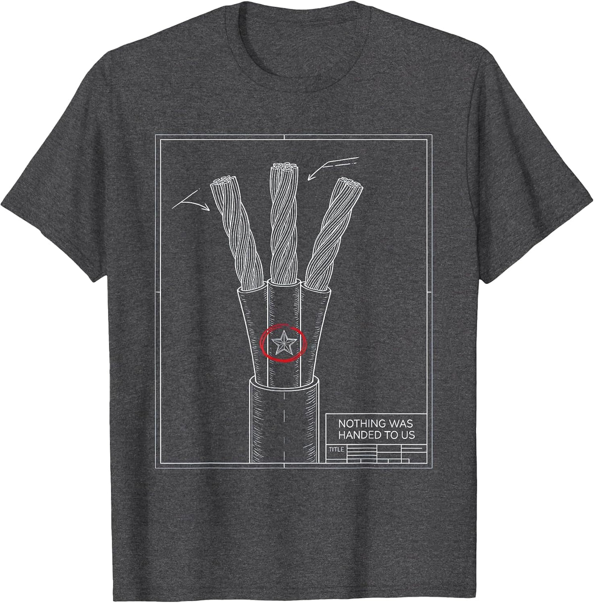Men's Nothing Was Handed To Us Union Strong Labor Day Skilled T-Shirt - Dark Heather Grey