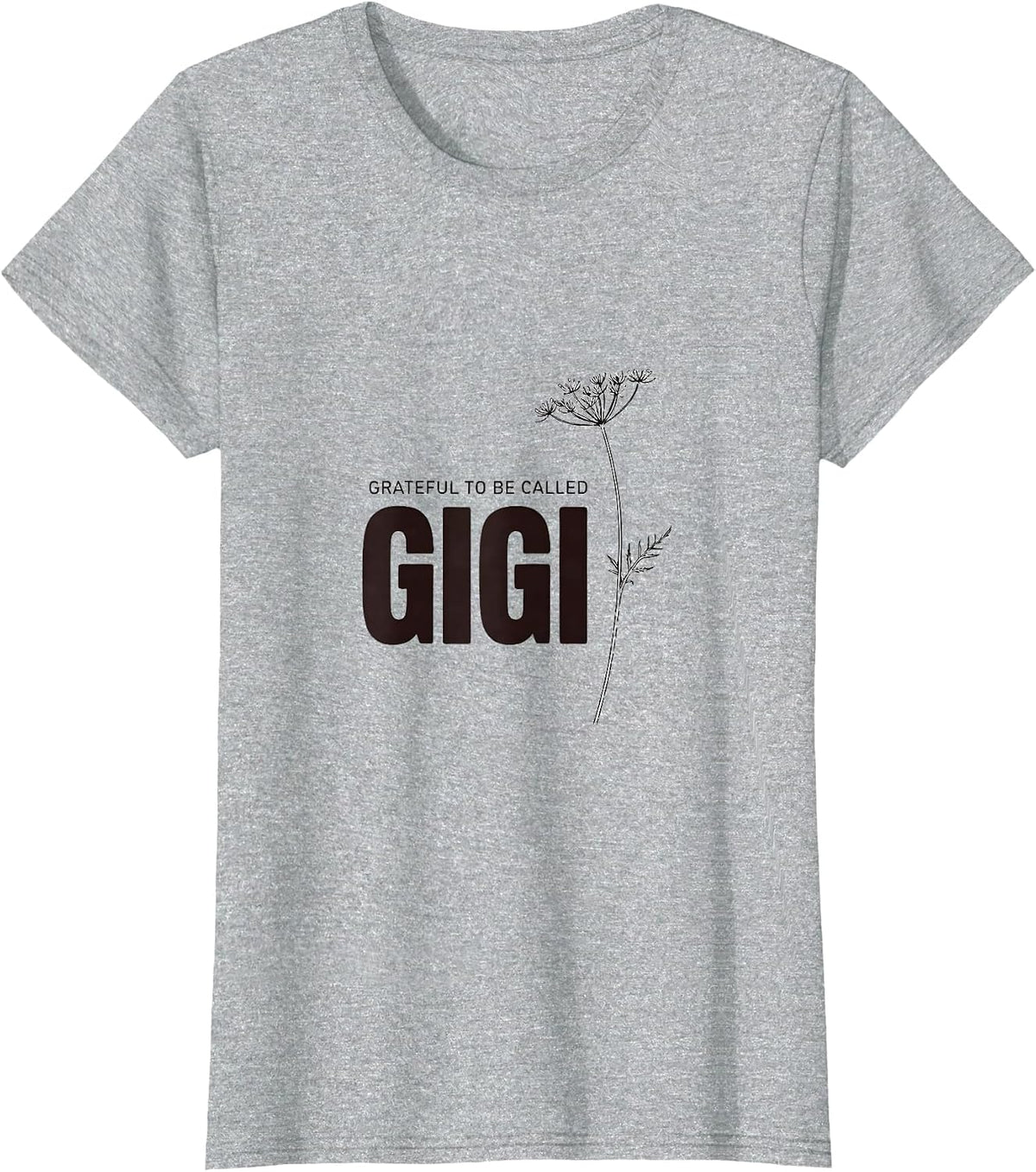 Women's Grateful To Be Called Gigi Boho Minimalist Grandma Name T-Shirt - Heather Grey