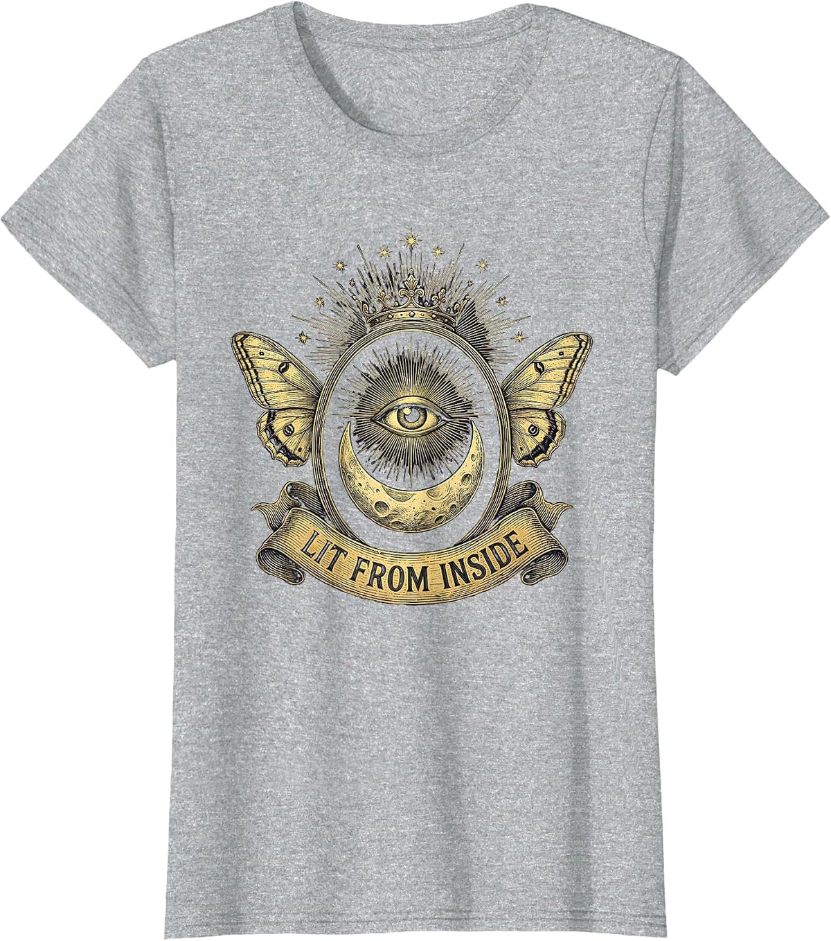 Lit From Inside K-Beauty Glass Skin Design T-Shirt - Heather Grey