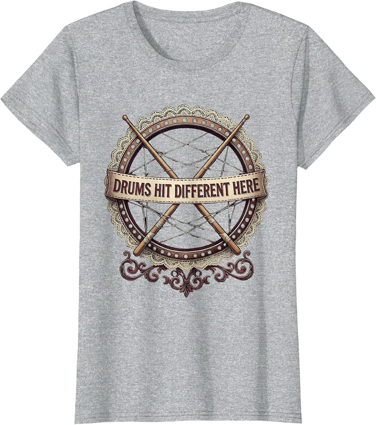 Drums Hit Different Drummer Band Music Design T-Shirt - Heather Grey