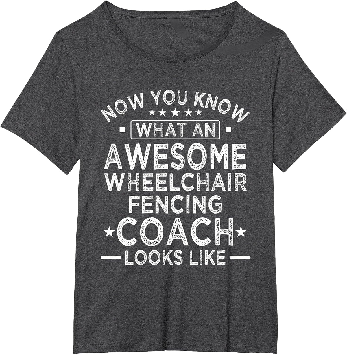 Awesome Wheelchair Fencing Coach Funny T-Shirt - Dark Heather Grey