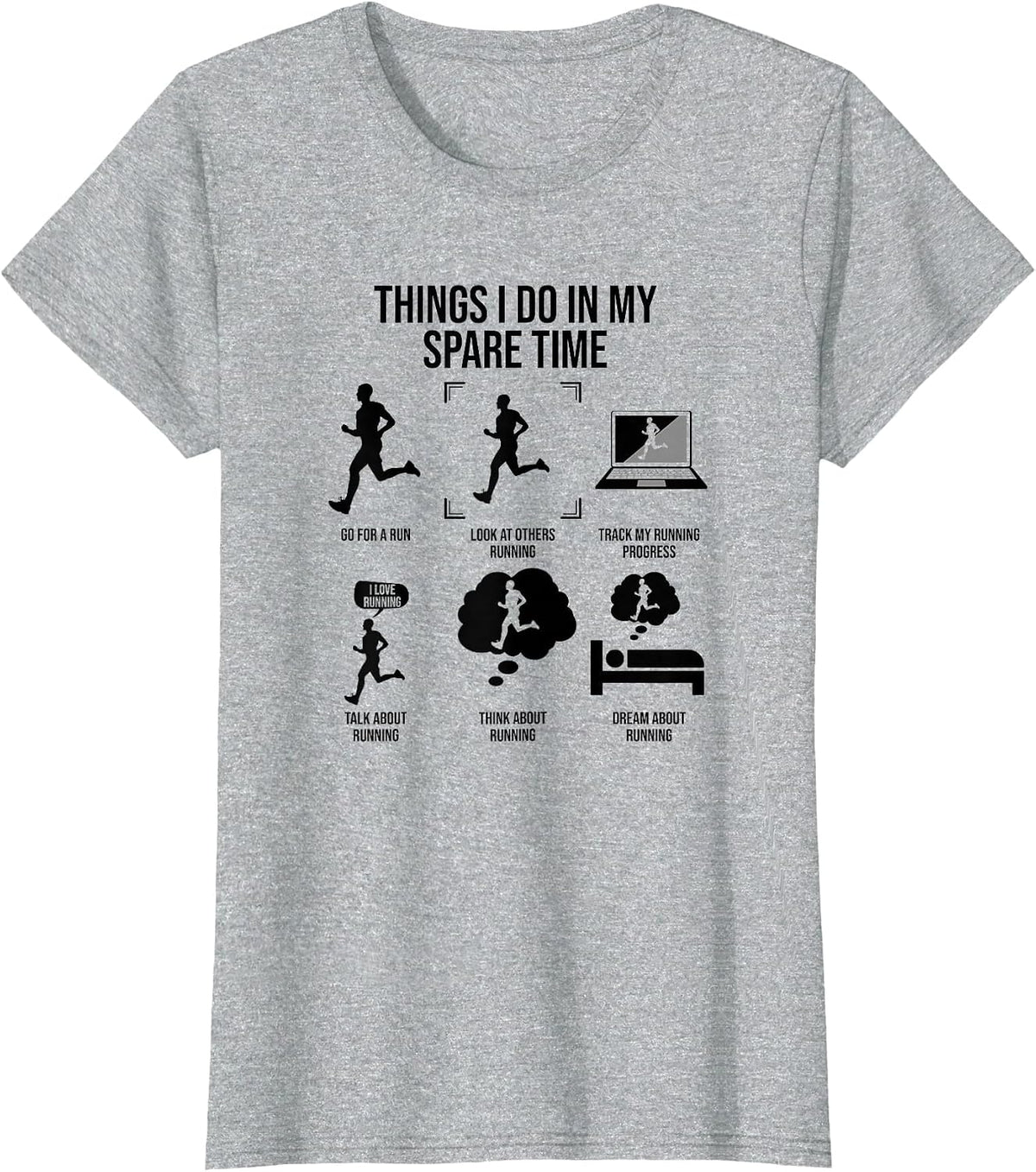 Things I Do in My Spare Time, Male Runner T-Shirt - Heather Grey