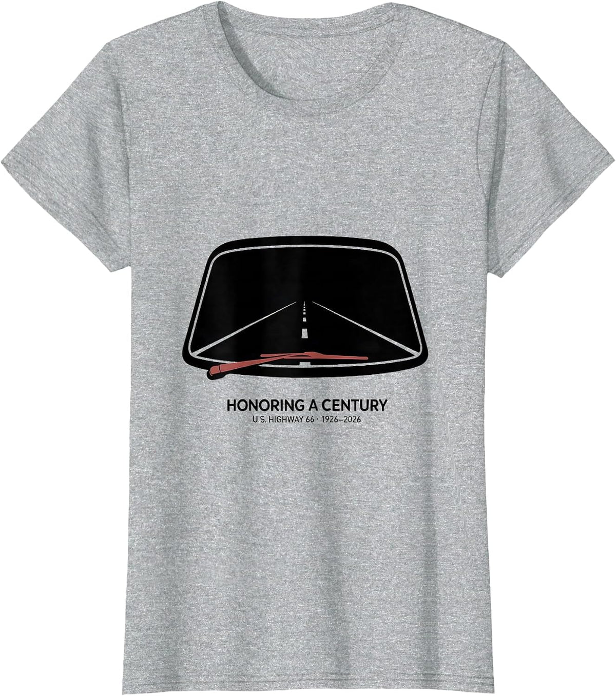 Women's Honoring A Century U.S. Highway 66 1926-2026 Vintage T-Shirt - Heather Grey