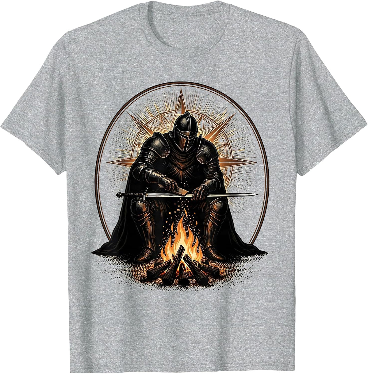 Men's Iron Sharpens Iron Lone Warrior Campfire T-Shirt - Heather Grey
