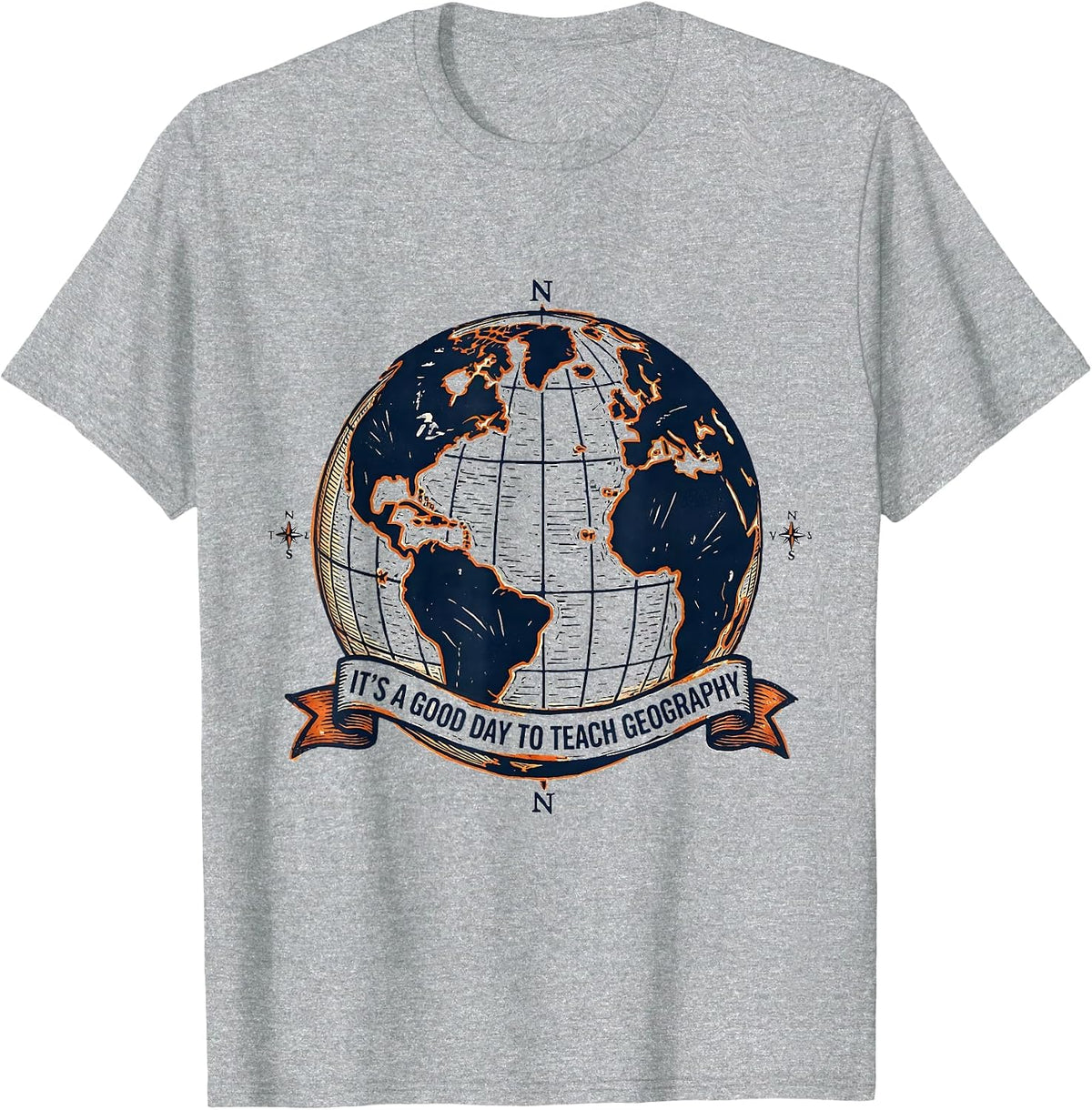 Men's It's A Good Day To Teach Geography Funny Teacher T-Shirt - Heather Grey