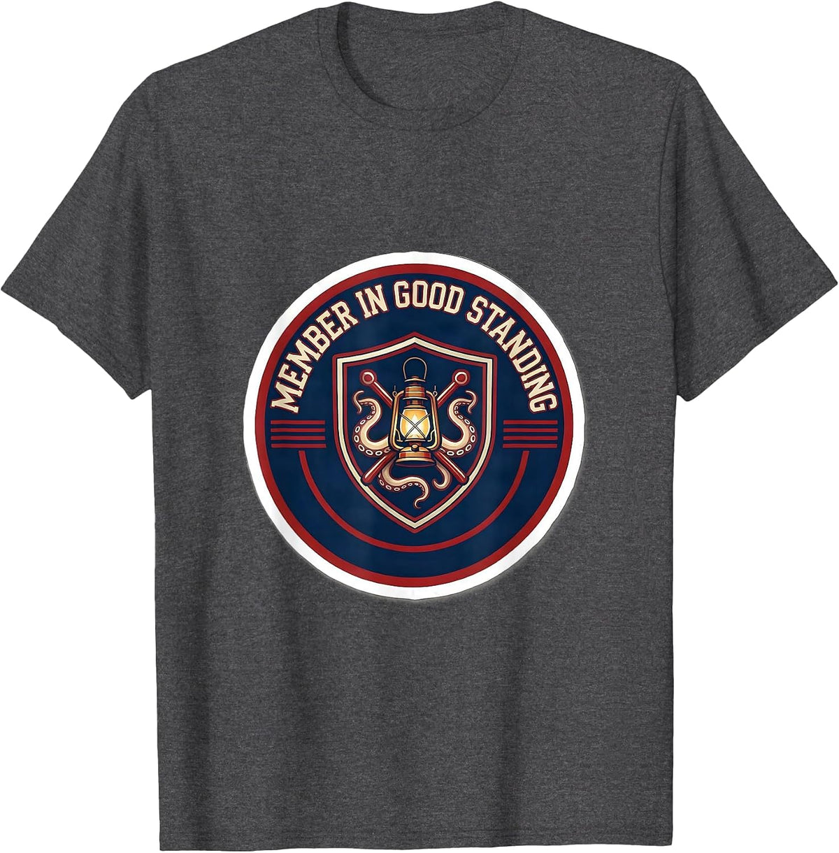 Member in Good Standing Funny Cthulhu Lovecraft Fan Gift T-Shirt - Dark Heather Grey