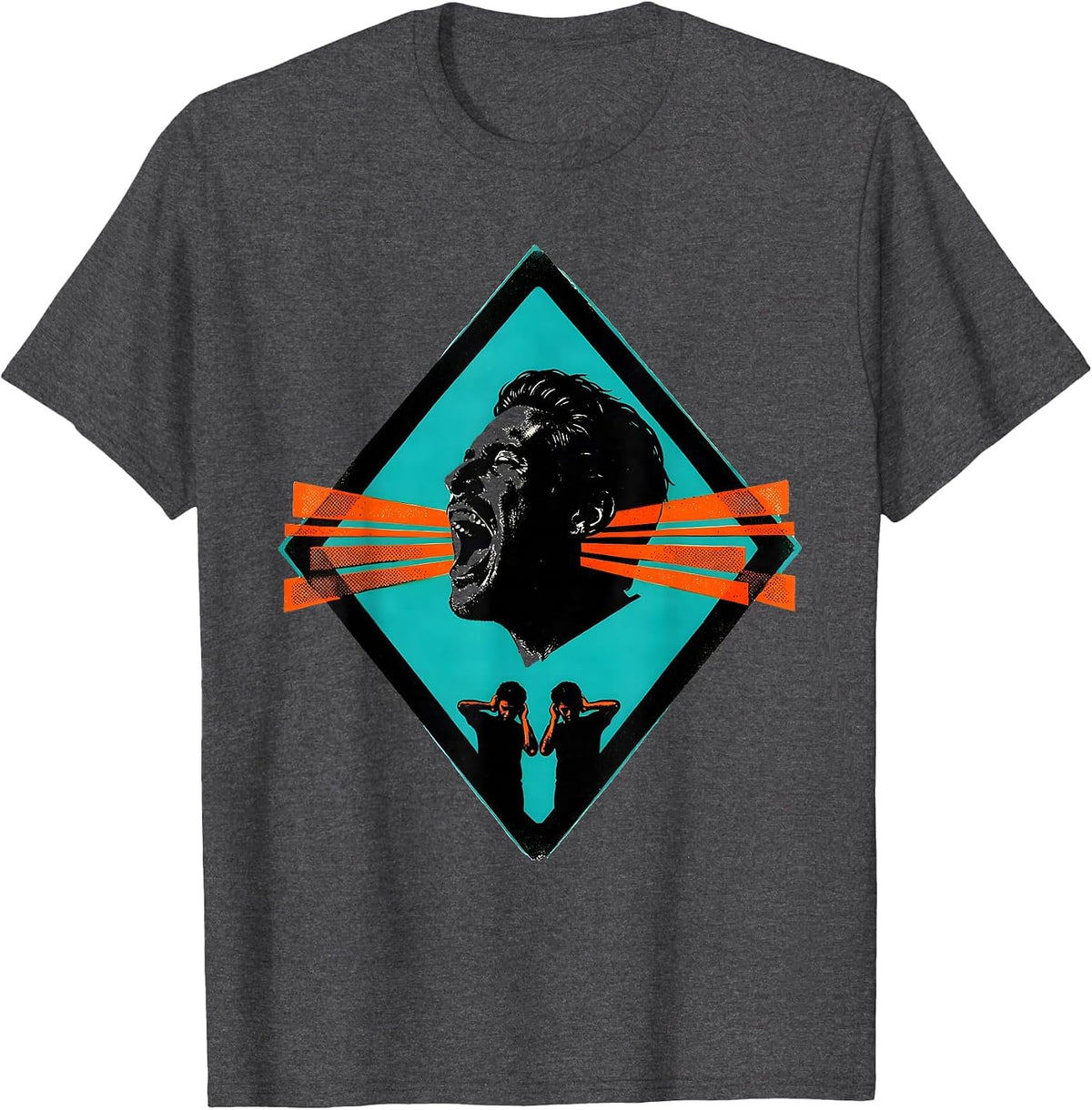 Men's Warning Singer Risograph Choir Humor Gift T-Shirt - Dark Heather Grey