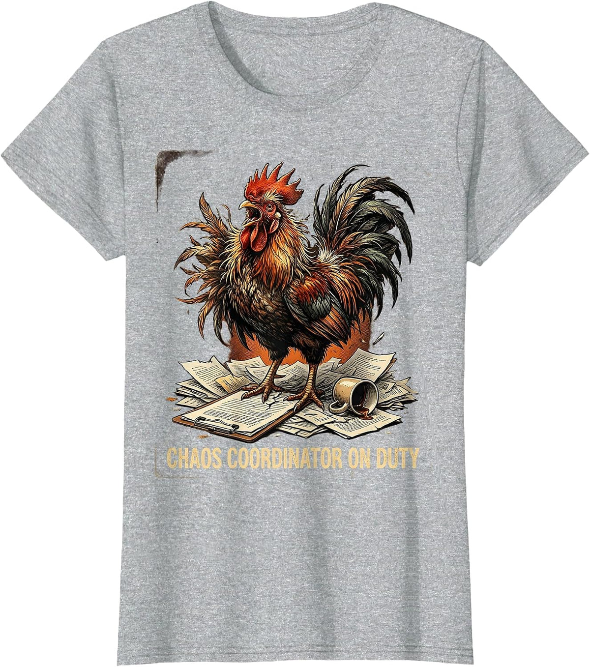 Women's Chaos Coordinator On Duty Funny Novelty Design T-Shirt - Heather Grey