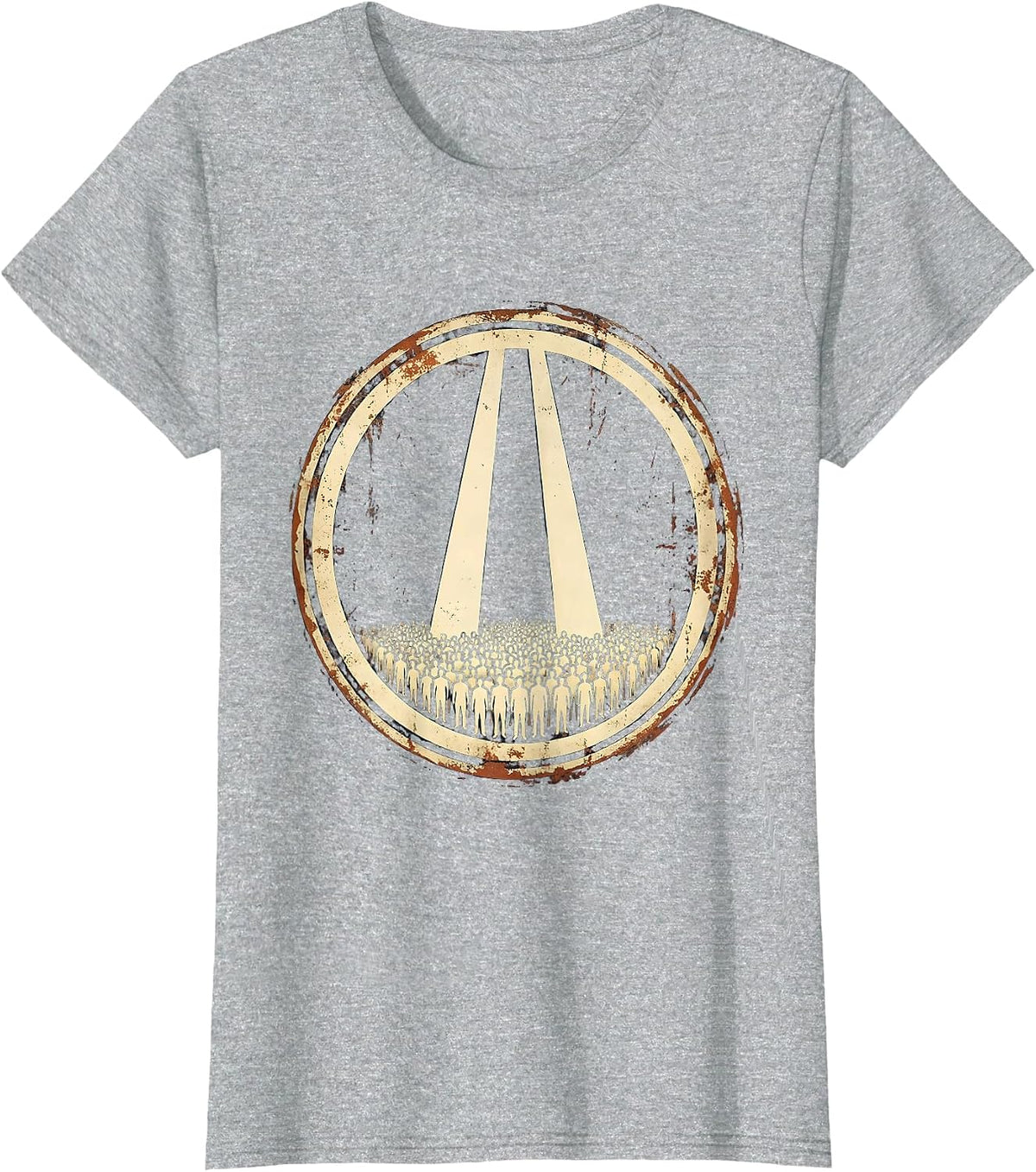 September 11 Twin Beams Silhouette Memorial Design T-Shirt - Heather Grey