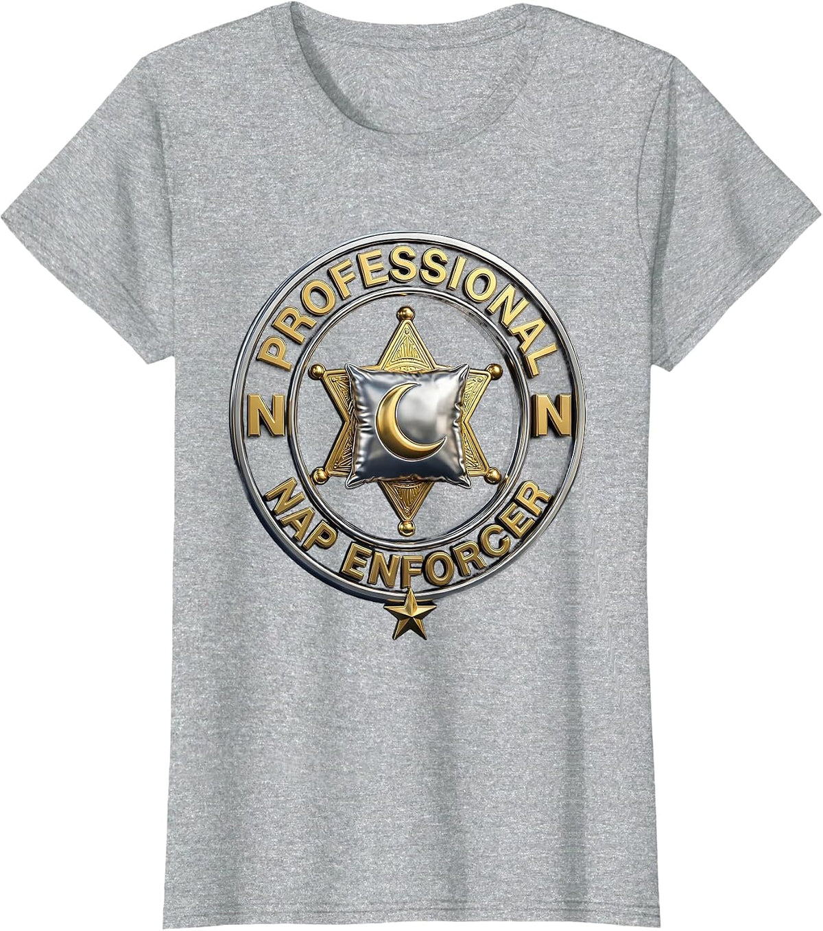 Professional Nap Enforcer Daycare Teacher Design T-Shirt - Heather Grey