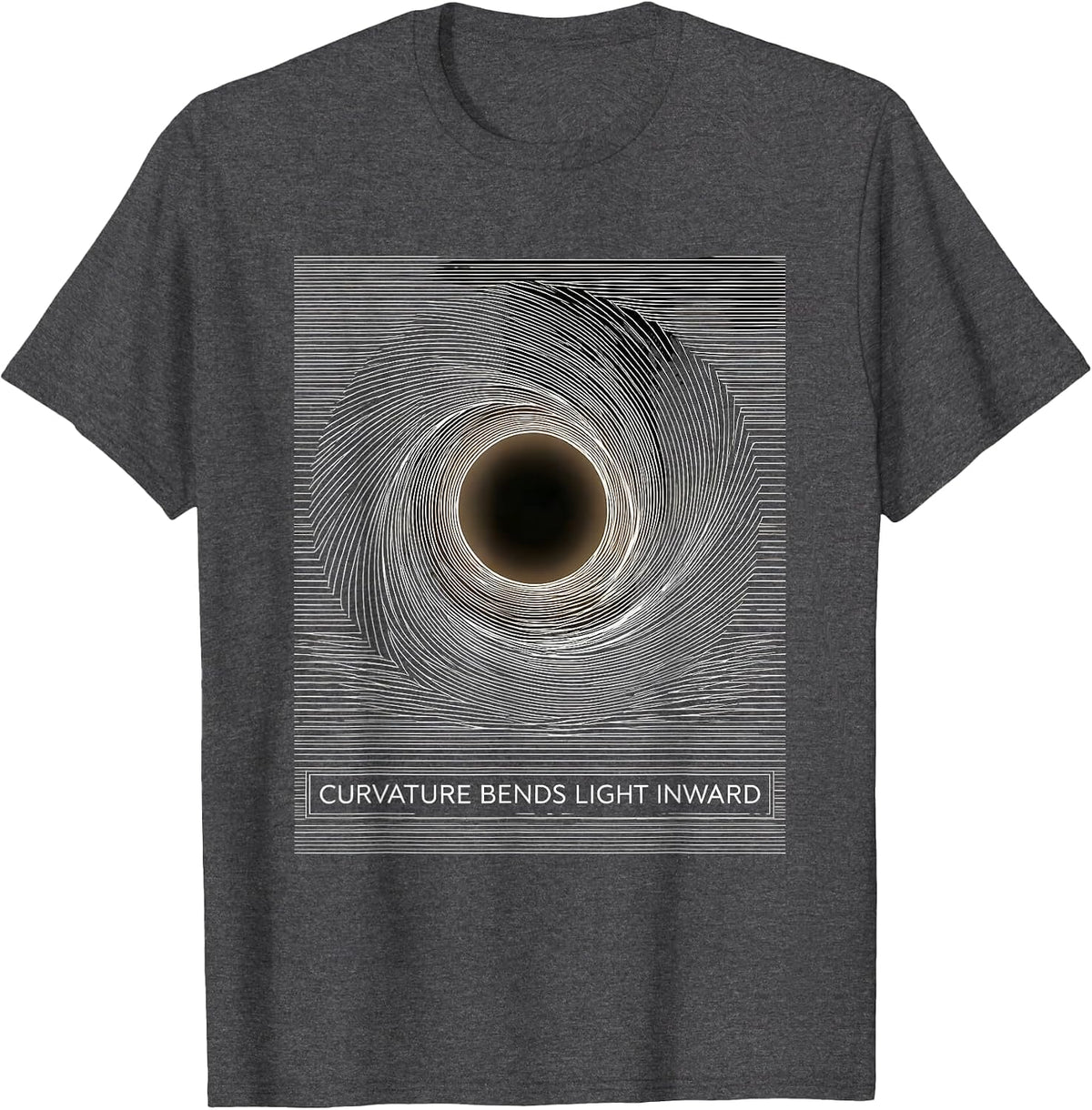 Curvature Bends Light Inward Scratchboard Astrophysics T-Shirt - Dark Heather Grey